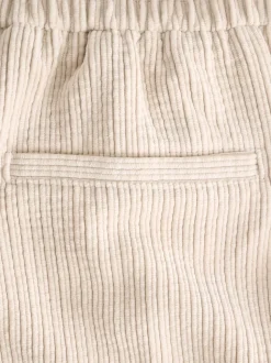 écru - Pantalons Amples en velours côtelé doux