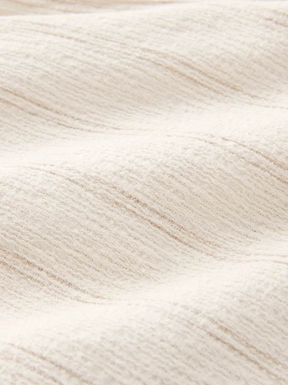 écru - Short texturé à rayures et taille élastique