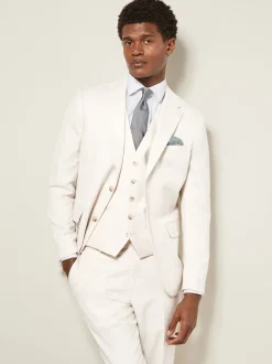 écru - Slim Fit (Slim Fit) - Veste de costume texturée