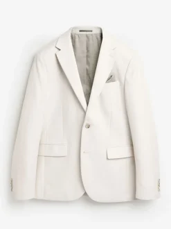 écru - Slim Fit (Slim Fit) - Veste de costume texturée