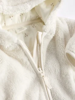 écru - Veste à capuche bébé en polaire (0mois2ans)