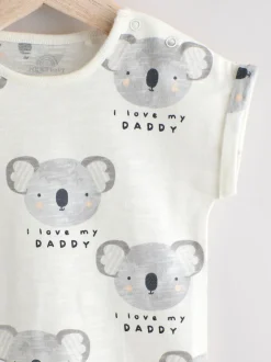 Écru J’aime mon papa - Barboteuse bébé