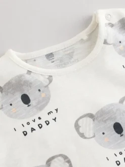 Écru J’aime mon papa - Barboteuse bébé