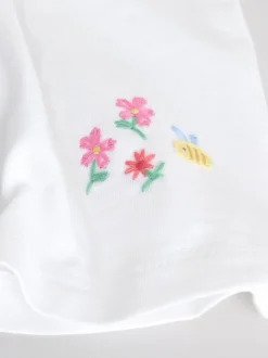 Écru motif fée - Ensemble 2 Pieces à Manches courtes avec BÉBÉ et Leggings (0mois-2ans)