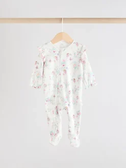 Écru motif fée - Lot de 3 dors-bien bébé à fermeture éclair bidirectionnelle (0-2ans)