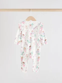 Écru motif fée - Lot de 3 dors-bien bébé à fermeture éclair bidirectionnelle (0-2ans)