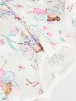 Écru motif fée - Lot de 3 dors-bien bébé à fermeture éclair bidirectionnelle (0-2ans)