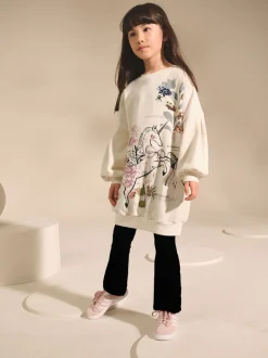Écru motif licorne - Robe-chaussette (3-16ans)