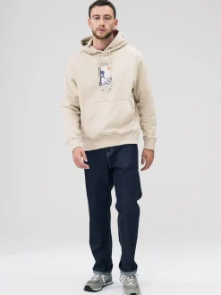 Écru neutre - Sweat à capuche à enfiler - Licence graphique Hokusai