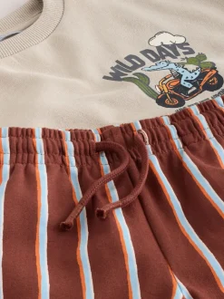 Écru Wild Days - Ensemble Sweat-shirt et Shorts à Col rond (3mois-7ans) (3mois-7ans)