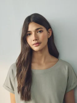 Écru/Taupe/Brown/Bleu/Jaune - Lot de 5 T-shirts à mancherons