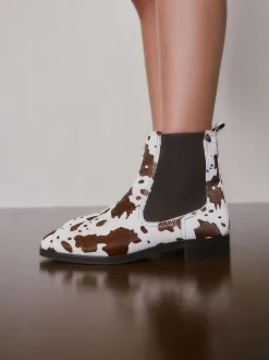 Cuir à imprimé vache - Bottines Chelsea ultra confortables