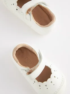 Cuir blanc - Chaussures Crawler Mary Jane