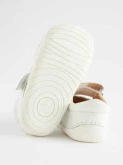 Cuir blanc - Chaussures Crawler Mary Jane