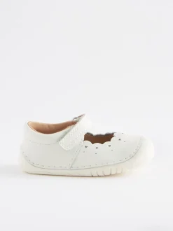 Cuir blanc - Chaussures Crawler Mary Jane
