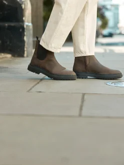 Cuir huilé marron chocolat - Chelsea Bottes/Bottines Forever Comfort® à bout rond