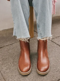 Cuir marron fauve - Bottes Forever Comfort® doublées de fausse fourrure avec boucle