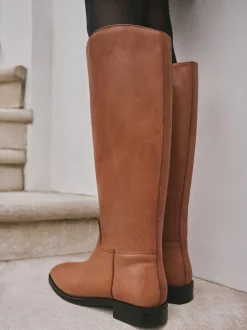 Cuir marron fauve - Bottes d’équitation plates Forever Comfort®