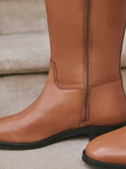 Cuir marron fauve - Bottes d’équitation plates Forever Comfort®