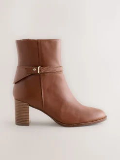 Cuir marron fauve - Bottines Forever Comfort® à pièces métalliques