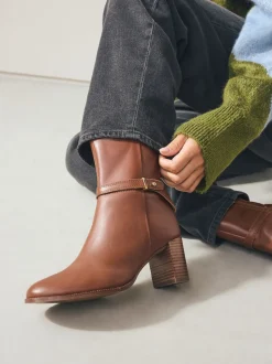 Cuir marron fauve - Bottines Forever Comfort® à pièces métalliques