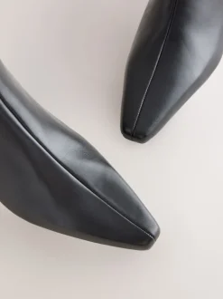 Cuir noir - Bottines à talons Forever Comfort® avec bout ciselé