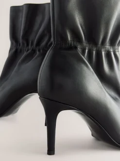 Cuir noir - Bottines Forever Comfort® froncées