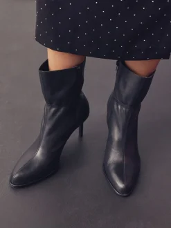 Cuir noir - Bottines Forever Comfort® froncées