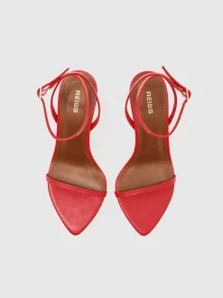 Cuir rouge - Sandales à talons aiguilles à bretelles Reiss Charlotte