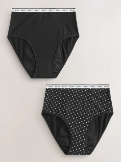 Cœur noir/rouge - Culotte pour règles abondantes 2 Pack