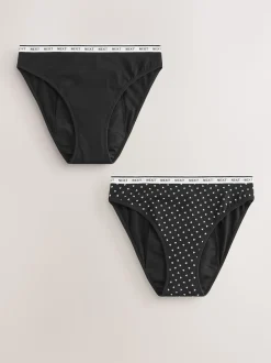 Cœur noir/rouge - Culotte pour règles abondantes 2 Pack