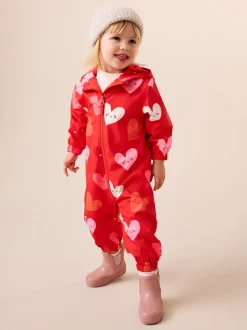 Cœur rouge - Combinaison imperméable imprimée (6 mois-7 ans)