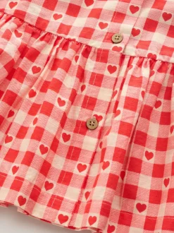 Cœur rouge - Robe en coton à manches courtes (3mois8ans)