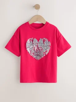 Cœur rouge - T-shirt à sequins (3-16 ans)