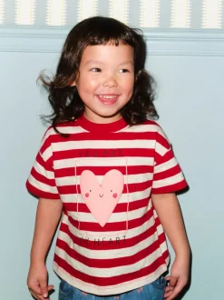 Cœur rouge - T-shirt Manches courtes (3mths-7yrs)