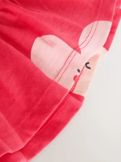 Cœur rouge - T-shirt péplum à manches courtes (3mois-7ans)