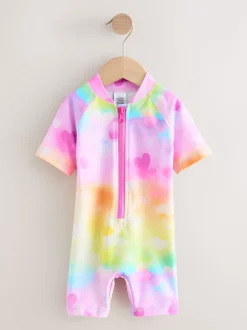 Cœurs arc-en-ciel ombrés - Maillot de bain Sunsafe (3mths-10yrs)