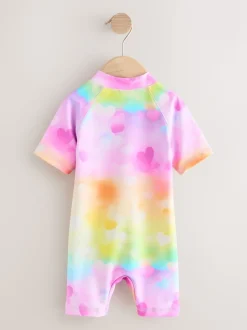 Cœurs arc-en-ciel ombrés - Maillot de bain Sunsafe (3mths-10yrs)