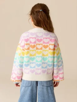 Cœurs arc-en-ciel pastel - Little Bird by Jools Oliver pull color block en maille