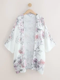 Dahlia vintage - Vêtement de kimono long fleuri vintage