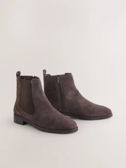 Daim marron chocolat - Bottines Chelsea ultra confortables
