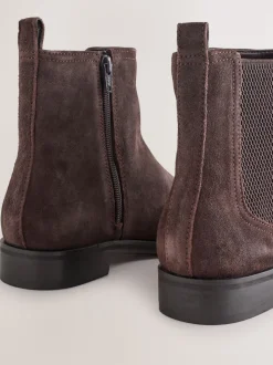 Daim marron chocolat - Bottines Chelsea ultra confortables