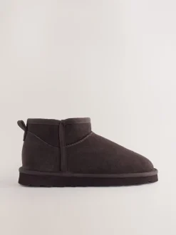 Daim marron chocolat - Bottes en fausse fourrure déperlantes