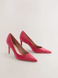Daim rouge - Chaussures de milieu de terrain en cuir