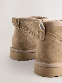 Daim taupe neutre - Bottes en fausse fourrure déperlantes