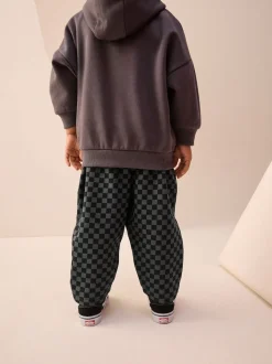 damier Noir et blanc - Joggings Jambe large en jersey (3mois à7ans)