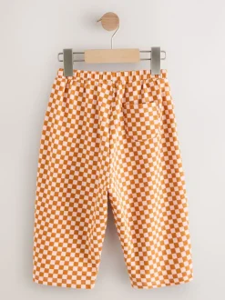 Damier orange - Pantalon jambe Barrel (3mois-7ans)