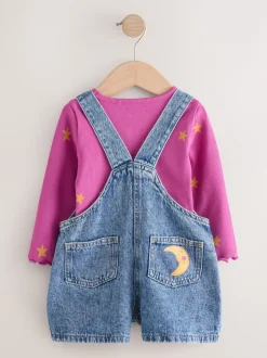 Denim - Ensemble salopette cosmique (3mois-7ans)