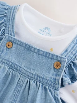 Denim - Ensemble Salopettes et Body Manches longues 2 Pieces (0mois-3ans)