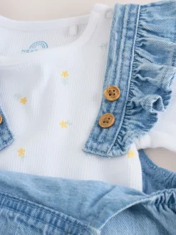 Denim - Ensemble Salopettes et Body Manches longues 2 Pieces (0mois-3ans)